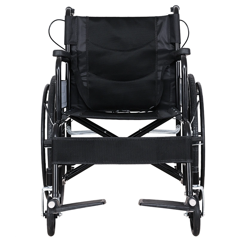 [Pw-8009] Lightweight Foldable Manual Self-Propelled Active/Passive Wheelchair with Backrest and Brakes in Aluminum Alloy or Steel as Hospital Equipment