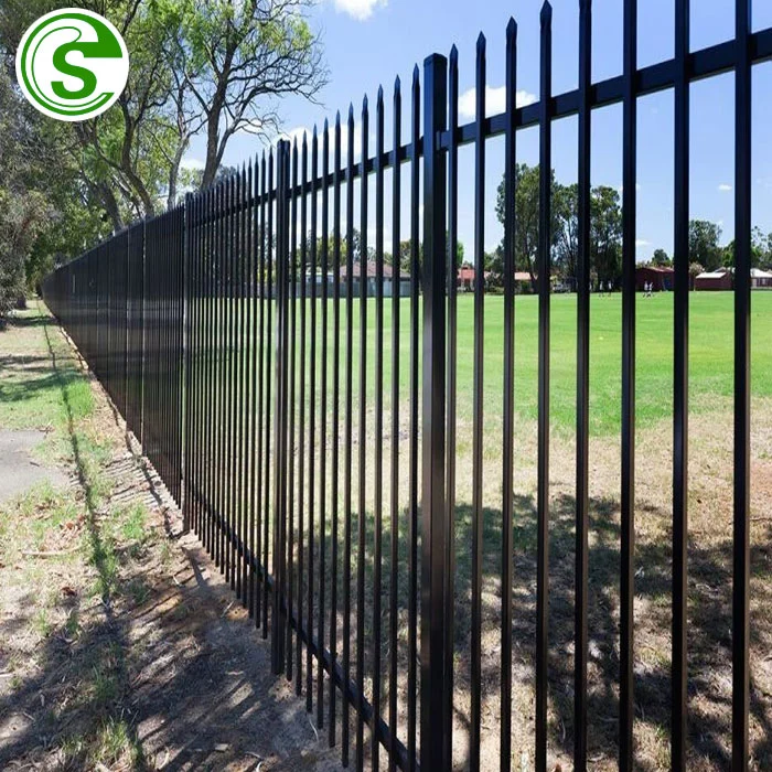 2023 New Design Cheap Wrought Iron Fence Panel Steel Metal Picket Ornamental Fence