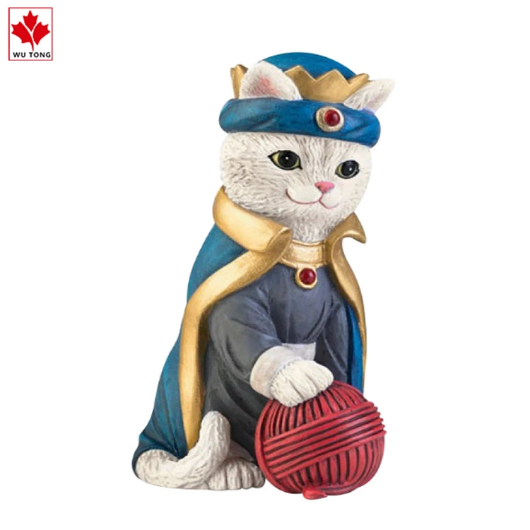 Funny Crafts Resin Prince Cat Playing The Clew Statue Home Decor