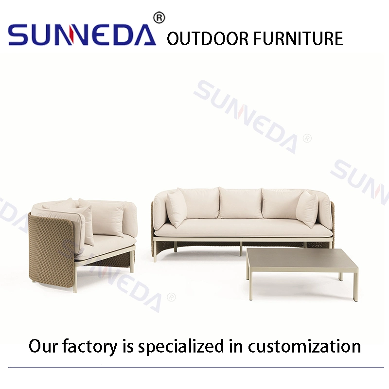 Hotsale Vine Cushion Customize Durable Courtyard Backyard Outdoor Sofa Set