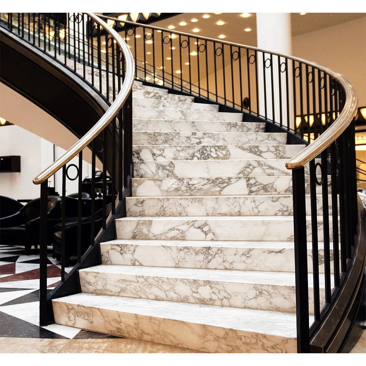 Custom Luxus Marmor Kalkutta Arabeescato Italienischen Weißen Marmor Treppe Marmorprofil