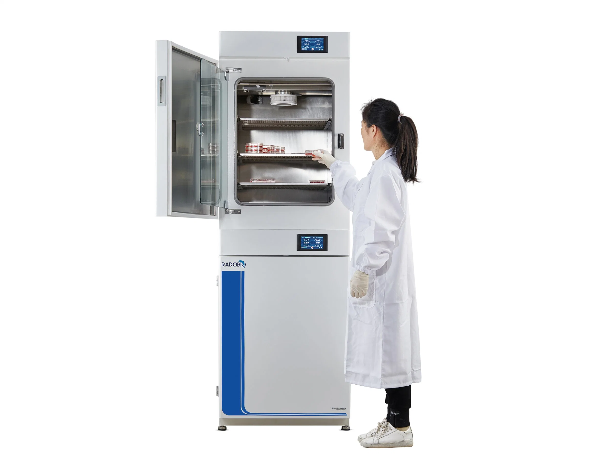 C180 Radobio Automatic Air Jacket Medical Laboratory Cell Culture Bacteria Lab HEPA Filter CO2 Incubator with Shaker