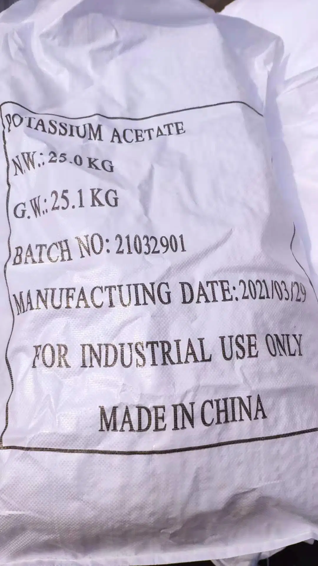 China Manufacturer Good Price Food Additive Potassium Acetate Anhy