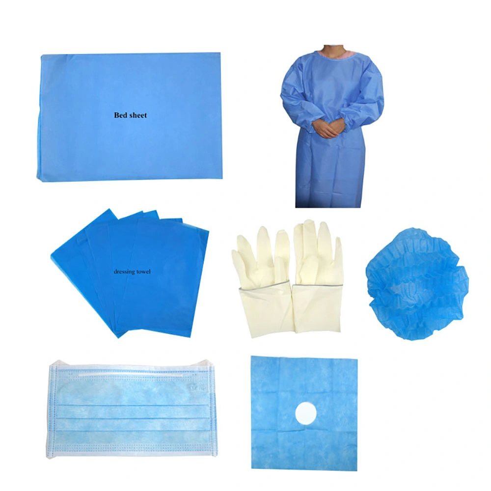 Disposable Sterile Surgical Angiography Pack with Transparent Panel