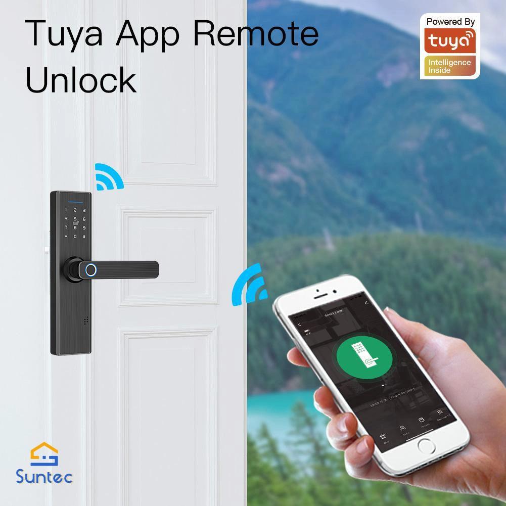 Tuya Multiple Unlocking Fingerprint Smart Lock Password RFID Door Lock Battery