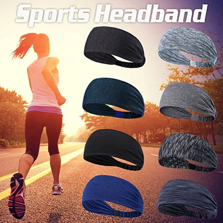 La nueva diadema Sweatbands degradado de camuflaje para venta al por mayor, el colorido impreso Non-Slip Spandex cabeza Deportes bandas, Gimnasio Hairbands alto elástico para hombres y mujeres