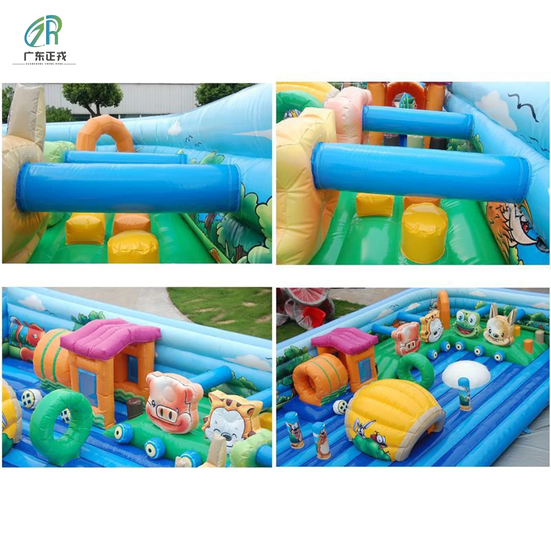 Гигантский коммерческий плоский крытый Outdoors Theme Park Inflatable Атмосмент Playground