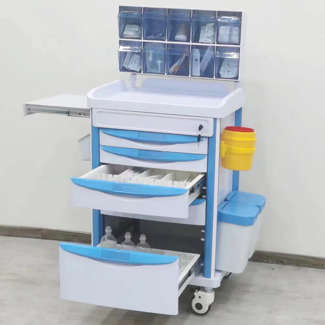 Hospital Multi-Fonction Lightweight ABS Plastic Anesthesia Trolley