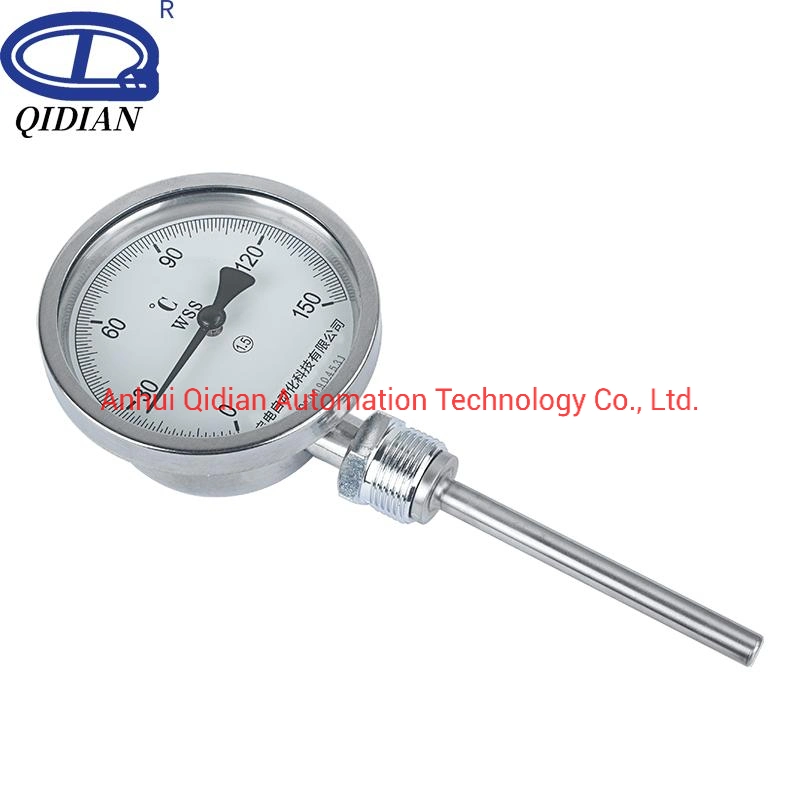 304 Stainless Steel Bimetal Thermometer High Sensitive Fast Read Stainless Steel Bimetallic Thermometer Industrial Pointer Thermometer0-100&ordm;C 0-200&ordm;C