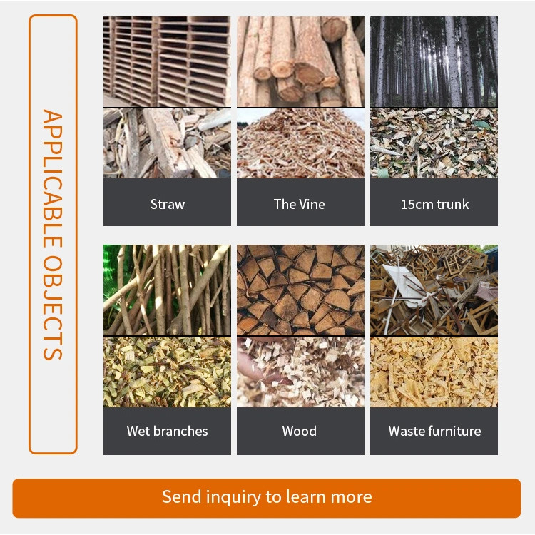 High Capacity Tree Log Wood Branch Shredder Sawdust Chips Making Machine Electric Motor Diesel Engine Wood Crusher