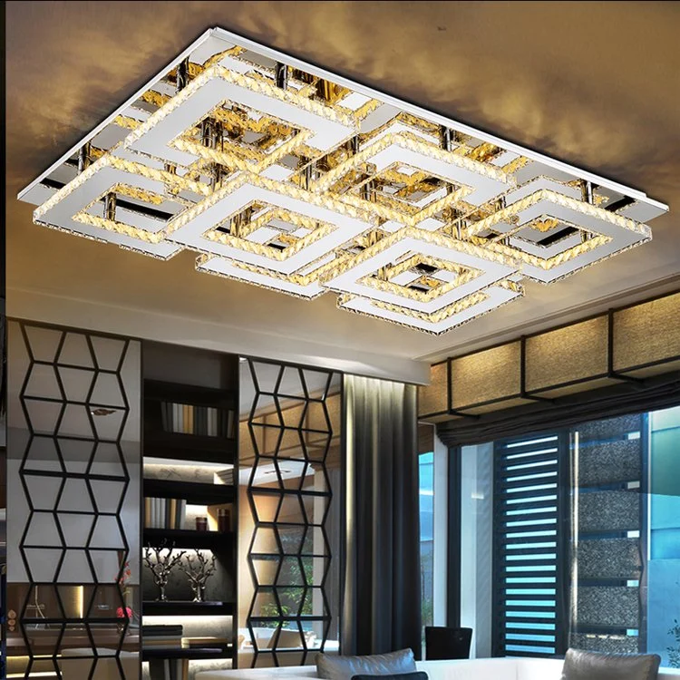 Iluminación moderna lámpara de cristal Pendent Chandelier de techo Luz LED