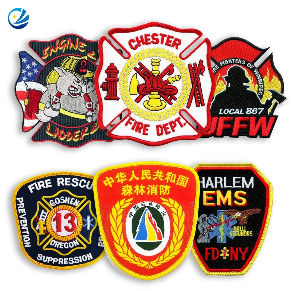 Wholesale/Supplier Customized Fashion Clothing Label Garment Accessories Woven Badge Us Firemen Fire Department Patches Uniform Embroidered/Embroidery Patches