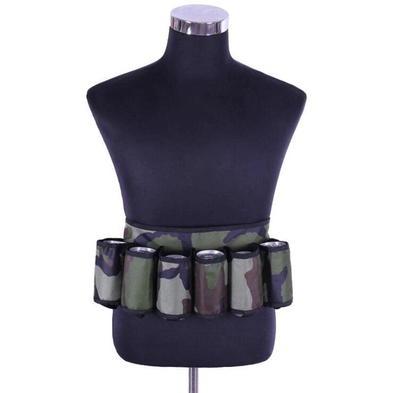 Adjustable Beer Belt Holder Beer & Soda Can Holster Belt, Holds 6 Beverages Canned Drinks Waist Pack Bar Tools Esg13096