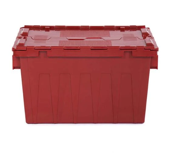 Available Stackable and Nestable Heavy Duty Moving Box Attached Lid Stacking Heavy Duty Nesting Container Crates Plastic Box