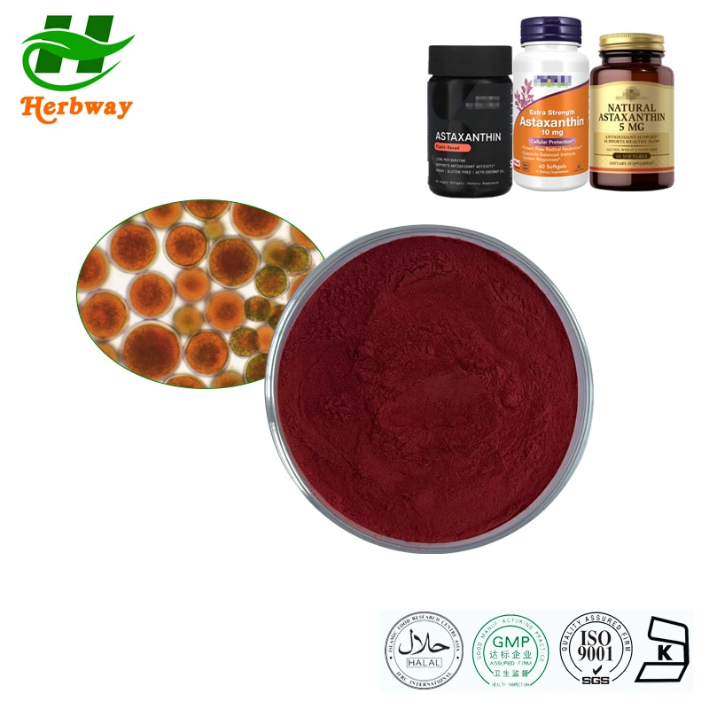 Herbway Kosher Halal Fssc HACCP Certified Super Vitamin E Haematococcus Pluvialis Astaxanthin