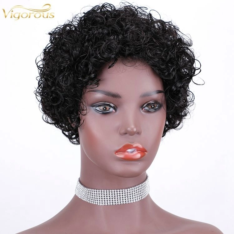 Cheap Short Bob Afro Curly Pixie Cut Wave Brazilian Real Human Hair