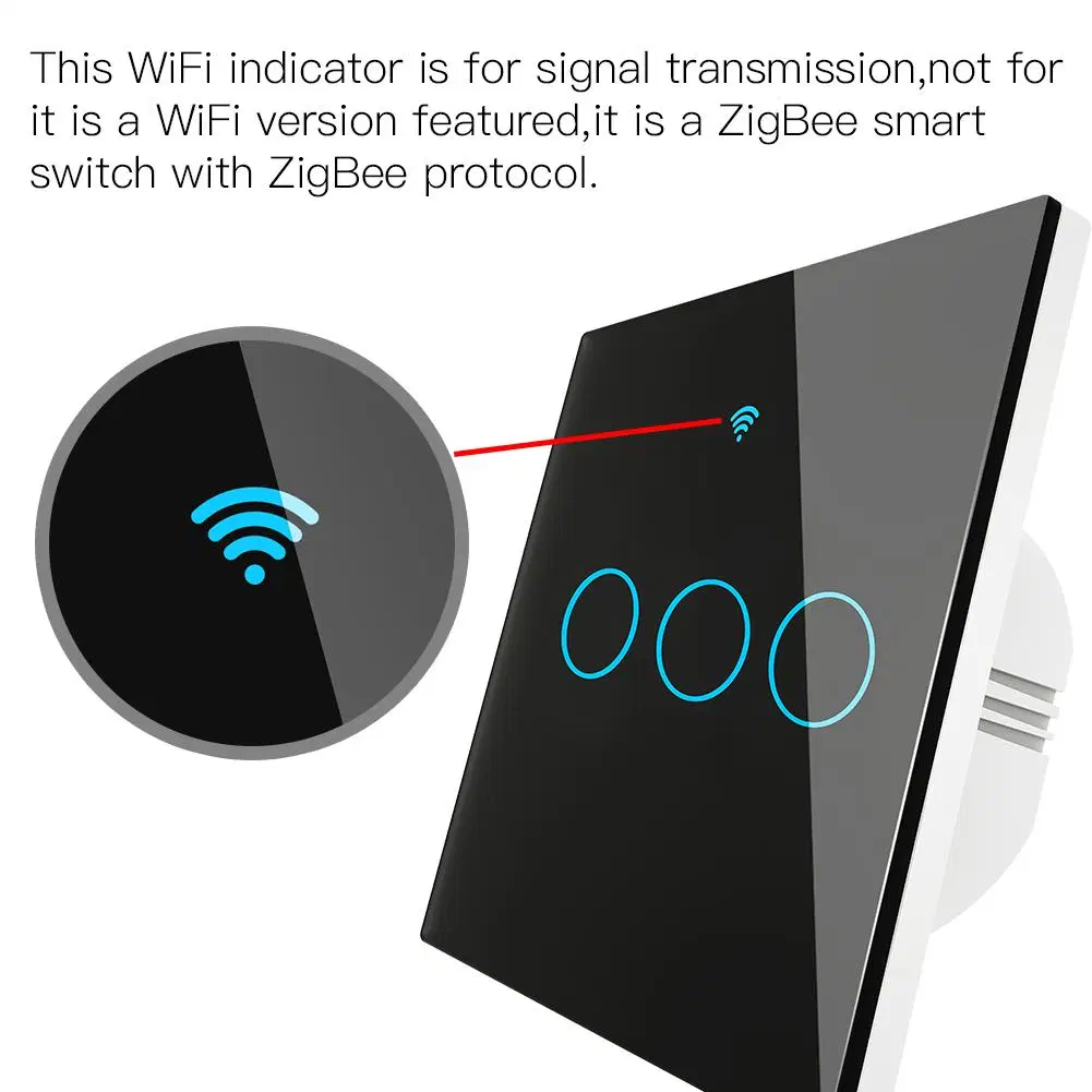 Zigbee/WiFi Tuya Smart электрический импульсный выключатель дистанционного управления стекла нажмите переключатель освещения в нейтральное положение или не в нейтральном факультативного