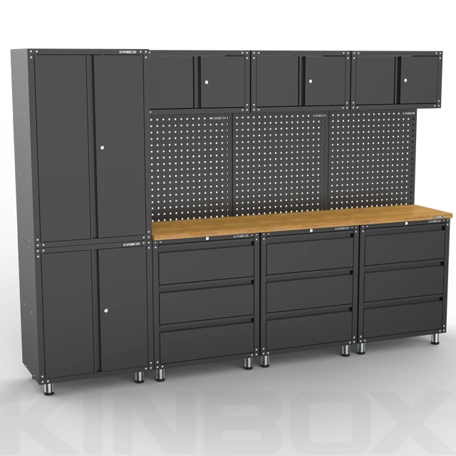 Kinbox 12 Pieces Garage Organization Shelving Tool Chest Storage Cabinet for Garage Supplier