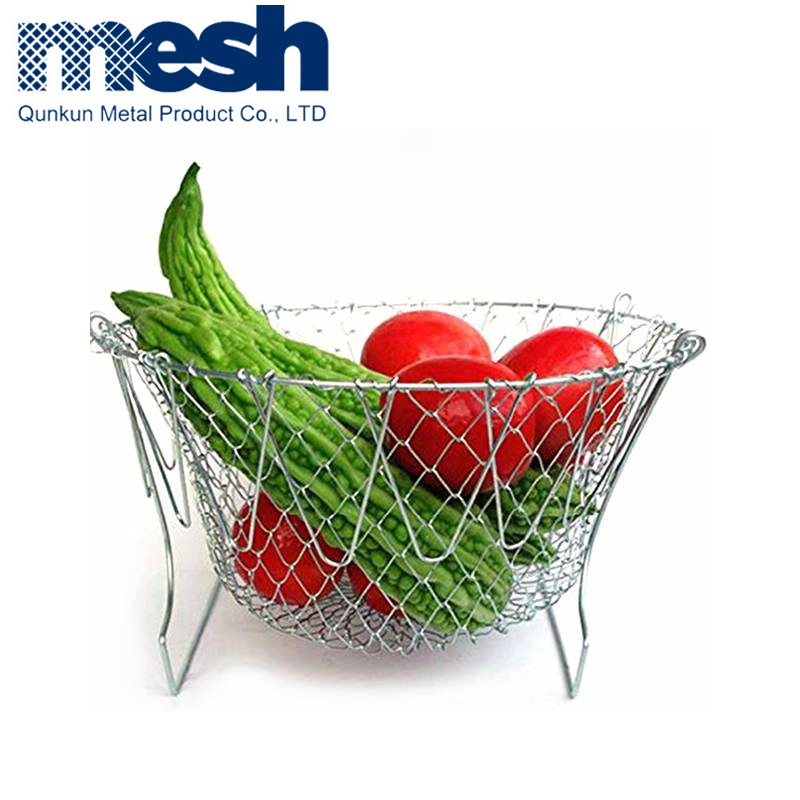 Stainless Steel Vegetables Drain Rack Fruit Storage Holder Kitchen Functional Basket