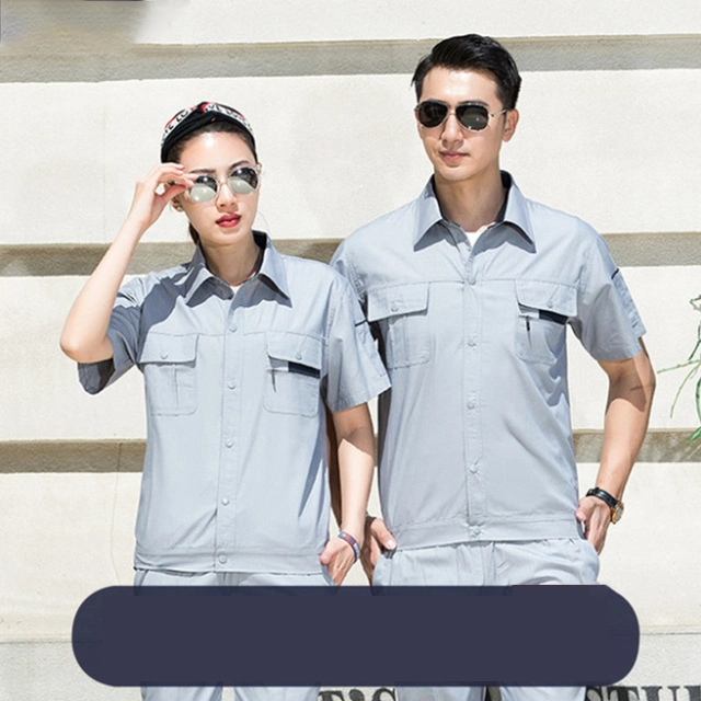 2021 Moisture Wicking Summer Cotton Short Sleeve Workwear Factory Workshop