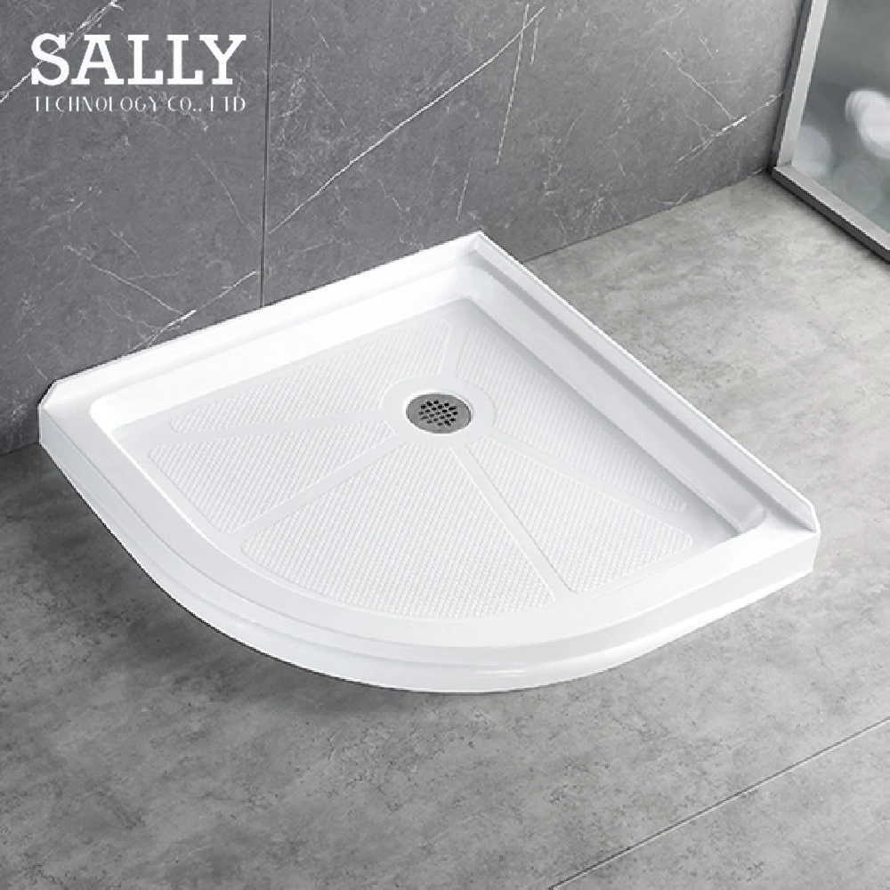 Sally ABS White Acrylic Utility Shower Tray 48*34*3 Inch Center Drain Single Threshold Shower Base