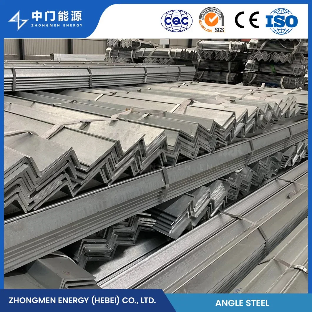 Zhongmen Energía de acero de ángulo de carbono fábrica de acero galvanizado ranurado Acero angular de acero galvanizado o imprimido en acero de acero de ángulo de Q550e SPHC