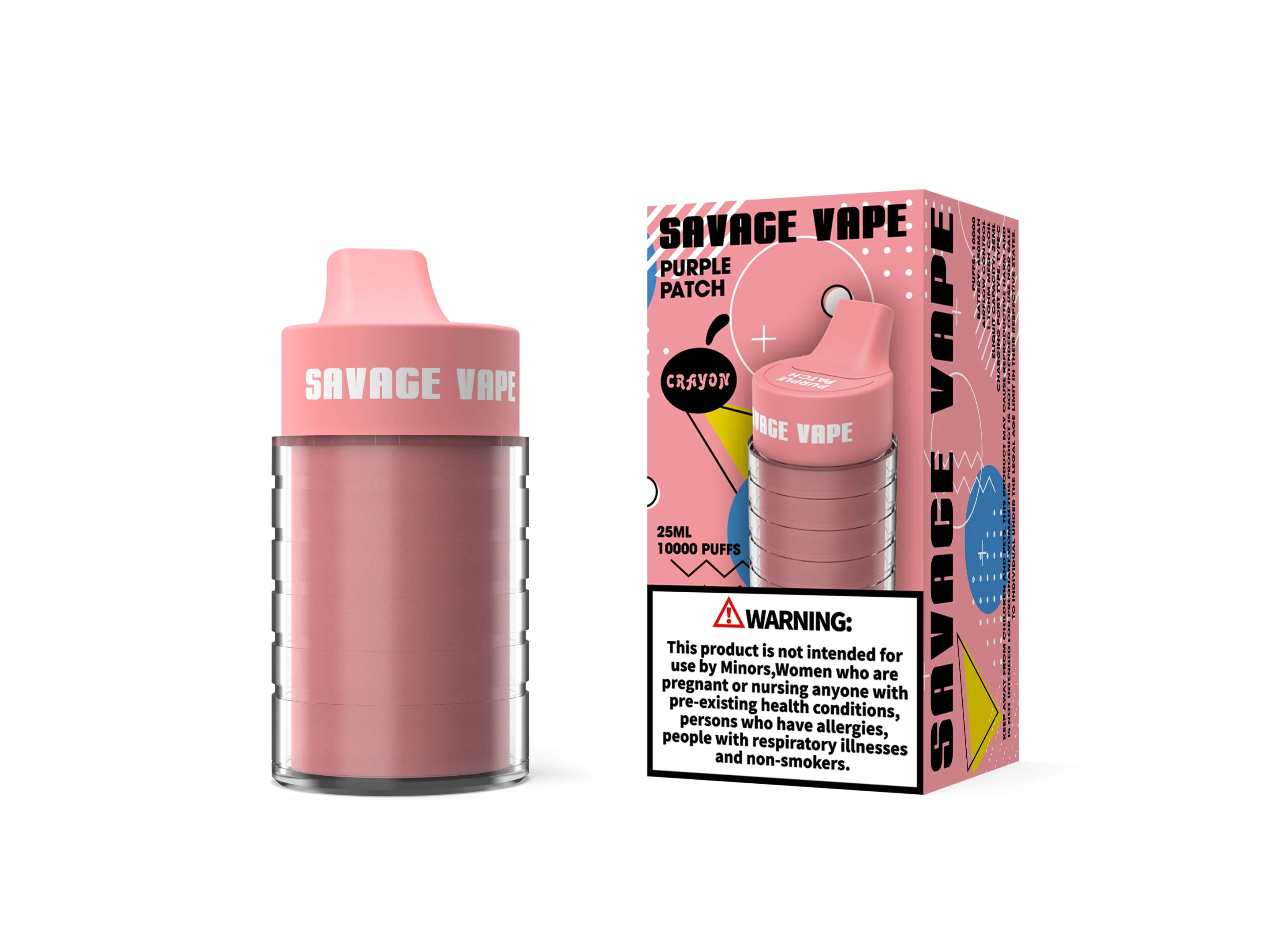 Alta calidad en la venta Savage Vape Crayon 10000 bocanadas E desechable cigarrillos Vapes Puff 9000 Max Cup 6000 Vaper Desechables precargadas pilas recargables de cristal