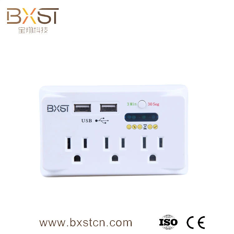 Bx-U011 CE, RoHS Certification White/ Champagne Triple Multi Plug Wall Socket