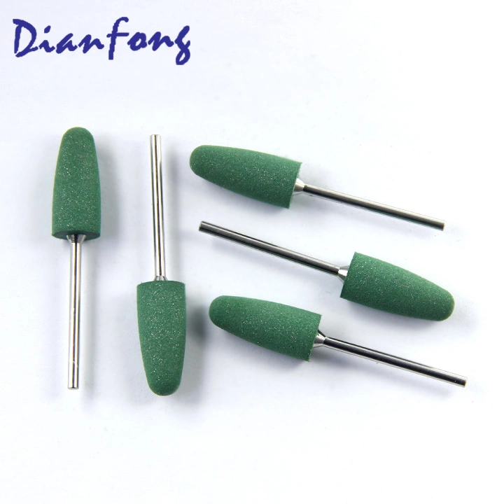 Rh103c (ISO 658 104 275 534 100) 10mm Green Coarse Grit Dental Laboratory Products Silicon Rubber Bur for Acrylic Polish