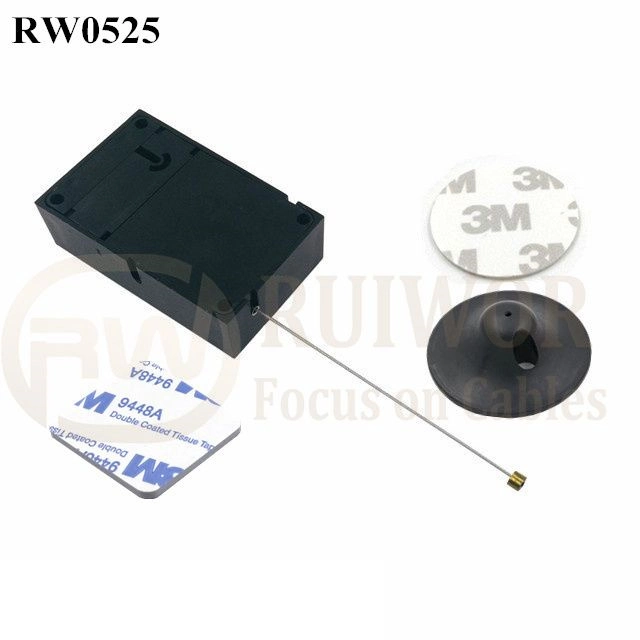 RW0525 Cuboid Anti Theft Pull Box mit Durchm. 38mm rund Steckverbinder Für Selbstklebende Kunststoffplatten