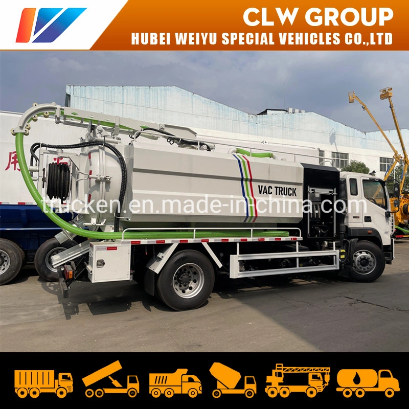 Foton/HOWO/JAC 4X2 12 Tons Vacuum Sewage/Sludge Cleaning Suction Truck