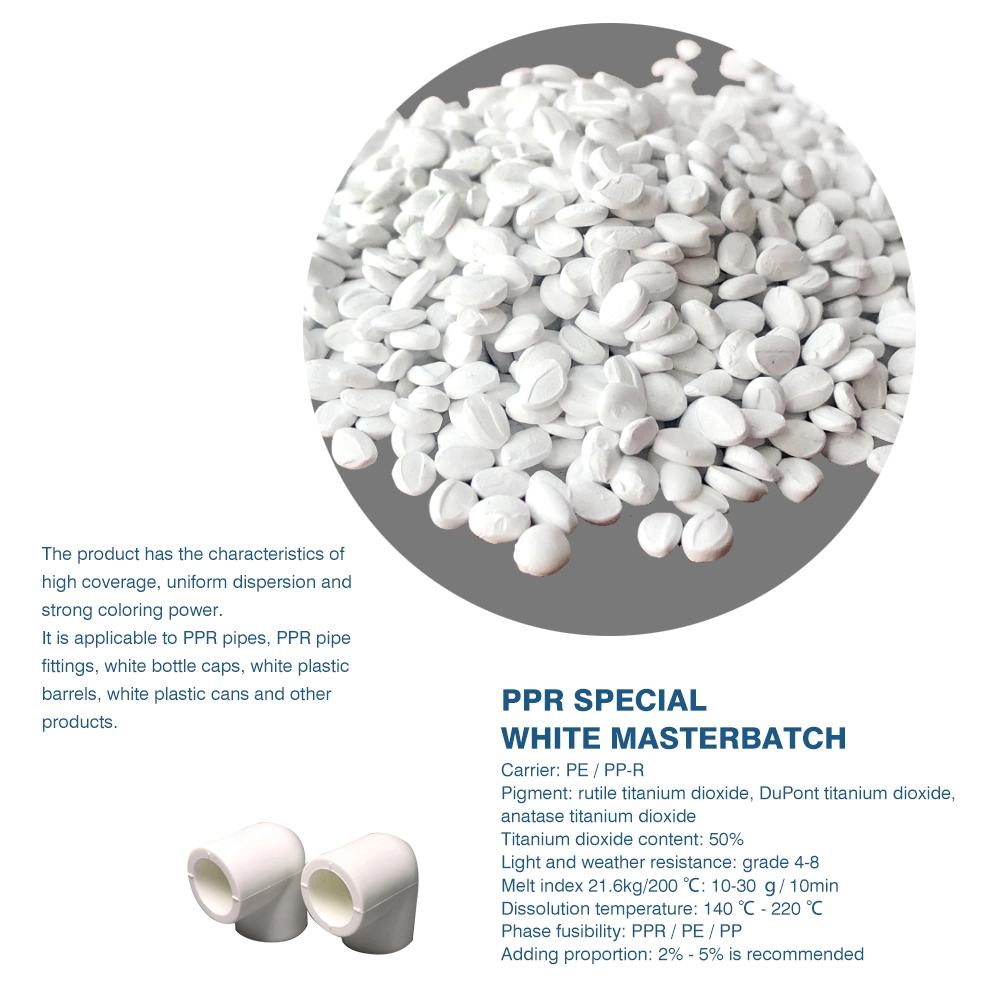 Plastic CaCO3 Filler HDPE LDPE LLDPE Raw Materials White Color Masterbatch