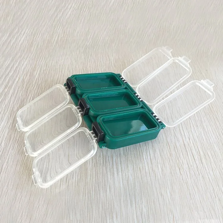 OEM Spot Sales Custom 005# Double Side 6 Compartments Fishing Tackle Lure Box Plastic Waterproof Fishing Hooks Storage