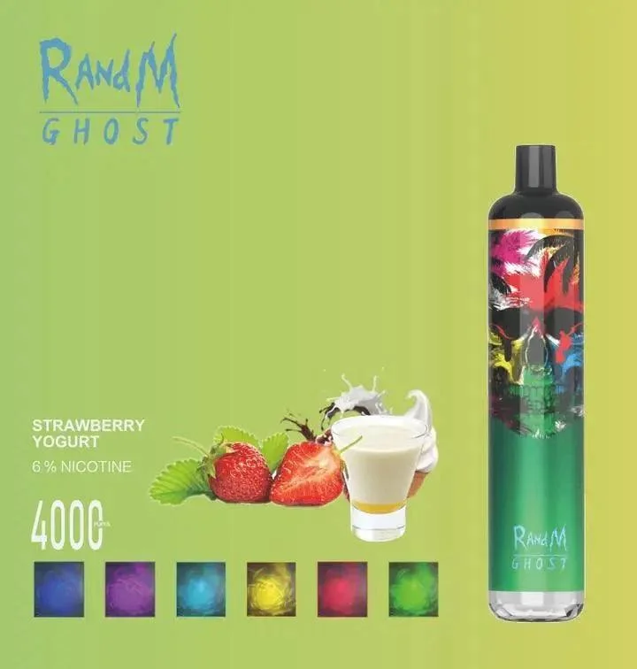 Os mais recentes R&amp;M Randm Ghost 4000 Puffs descartáveis, prontos para envio de fábrica Vape 8 ml cigarro electrónico personalizado Sair fumar