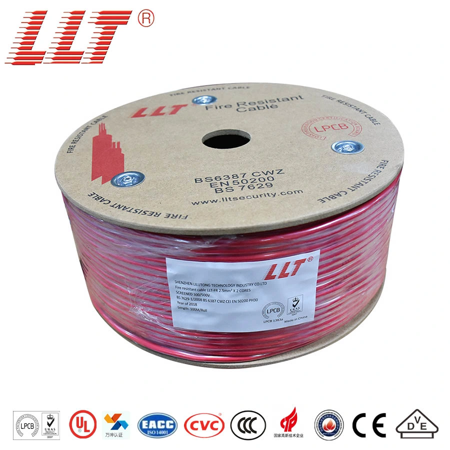 Red 3 Core Cable 1mm 1.5mm 2.5mm Flexible Electrical Wire Cable Fire Proof Alarm Rated Cable