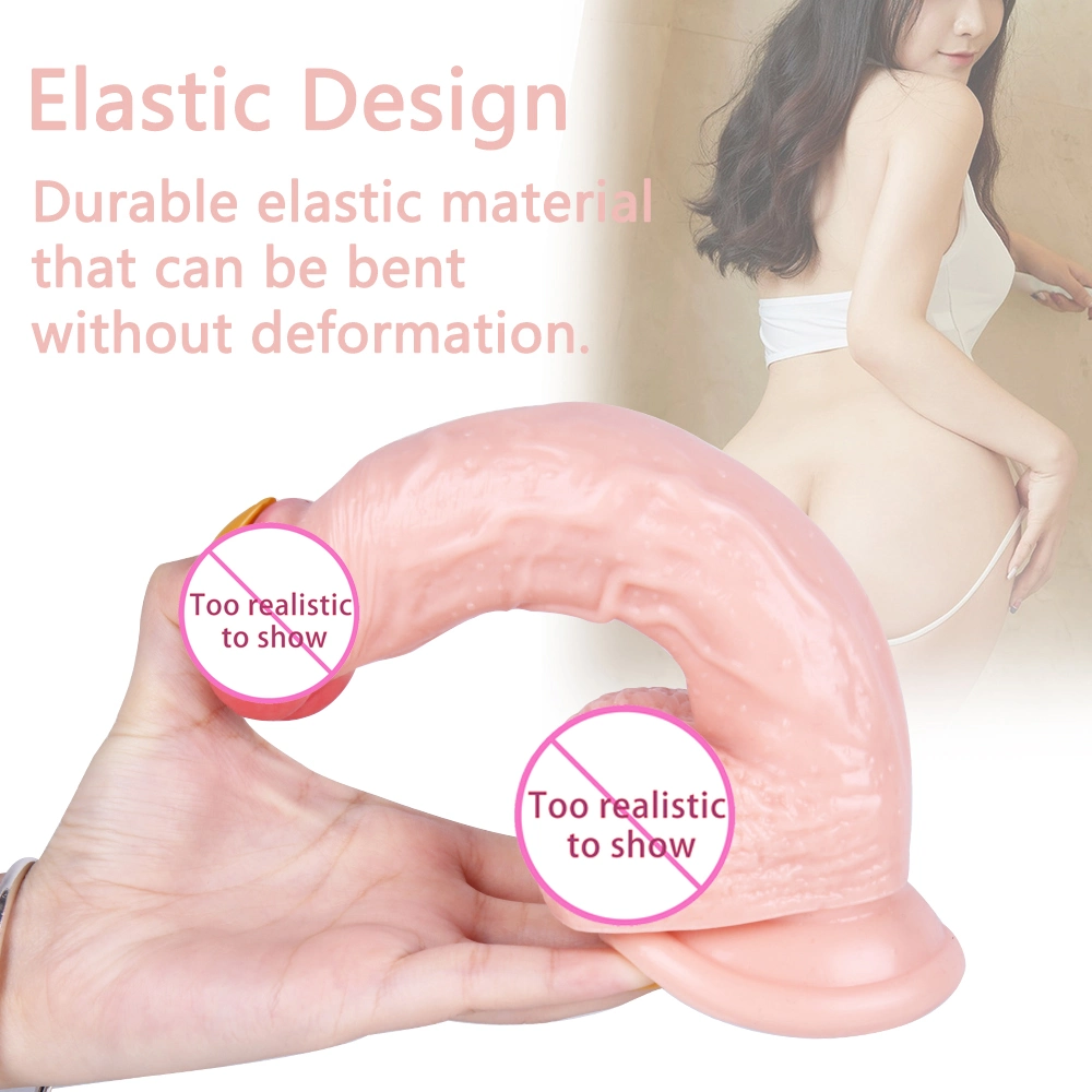 Consolador realista para principiantes, PVC suave Dildo fuerte succión manos libres Juego, 8,27 "consolador realista con la estimulación de la bola G-Spot, juguetes sexuales para adultos para mujeres