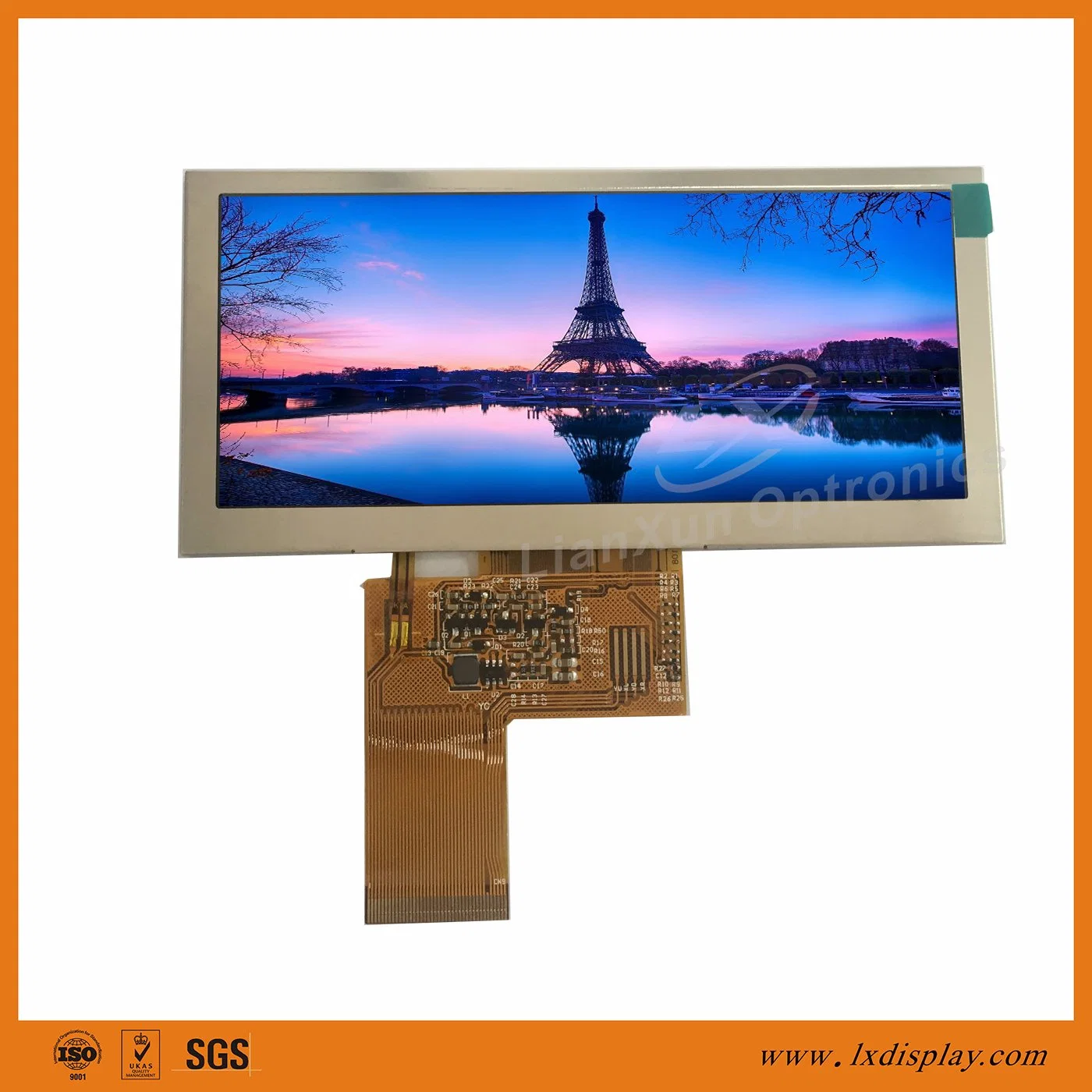 4.6 inch Unique Inustrial Use TFT LCD with Luminance 400nits