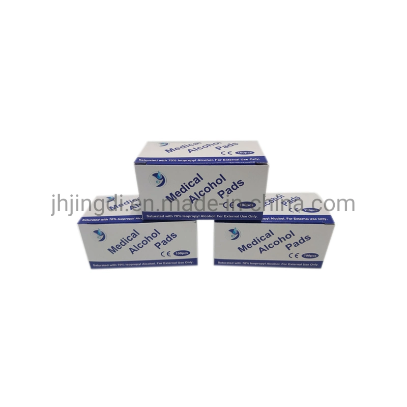 Direct Manufacture of 70% Isopropyl Alcohol Prep Pad Alcohol Swab 100 PCS/Box/200PCS/Box- Individual Package 6X3cm/6X6cm/10X10cm Vaccination Accessories