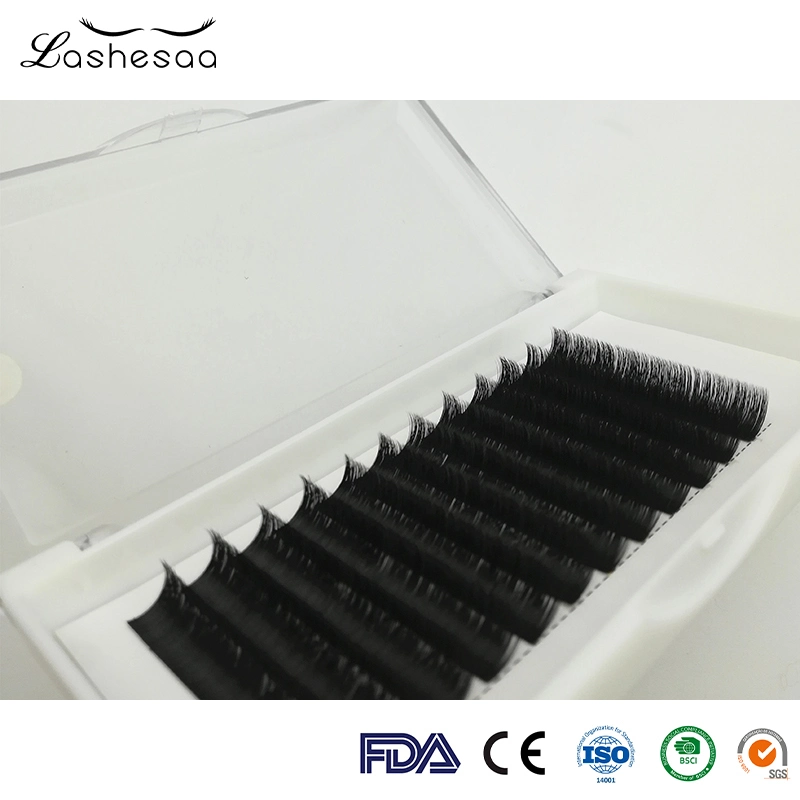 Mengfan China Lash Boutique Supplier 0.05 0.07 C Cc D Dd Curl 25 mm PBT Korea Fiber Synthetic Mink Private Label Lash Tray Russian Volume Eyelash Extension