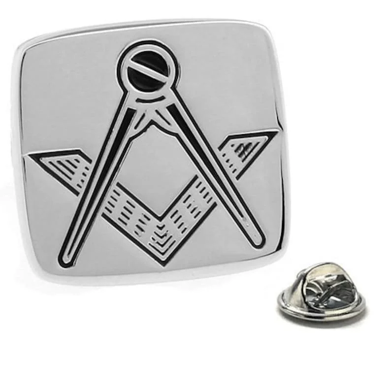 Großhandel Freimaurer Pins Krawatte Tack Pinback Hard Emaille Freimaurer Platz Runde Kompass Symbol Emblem Anzug Revers Pins