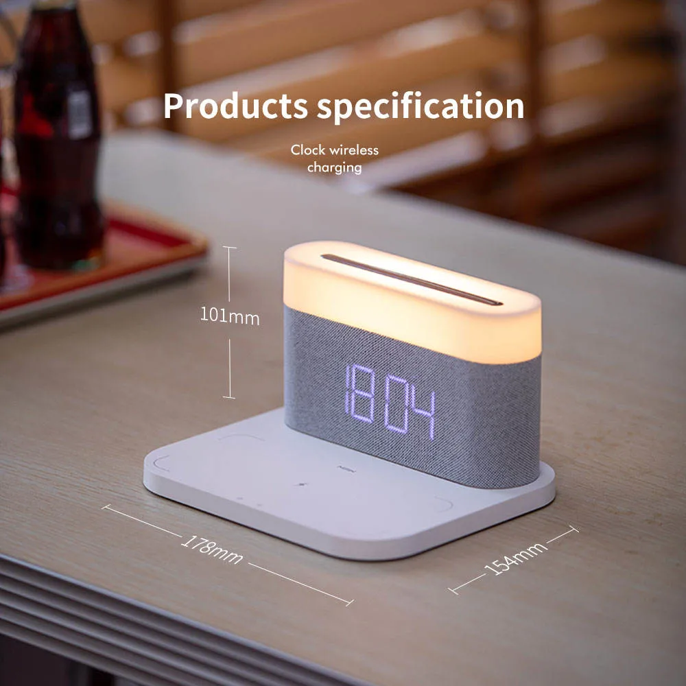 New Product Ideas Fast Wireless Charger with Digital LED Clock 3 in 1 Wireless Charger with Alarm Clock