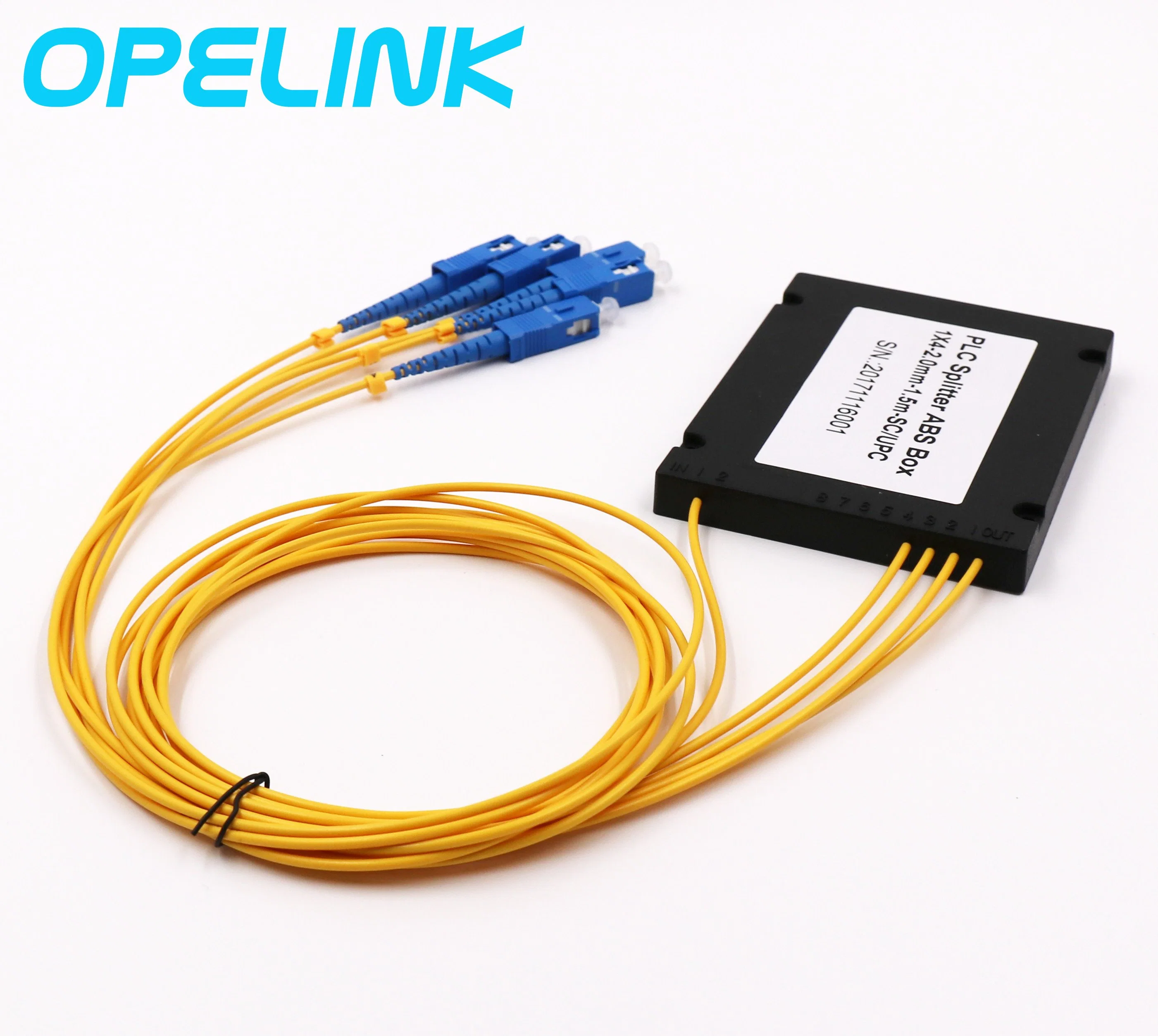 1X4 ABS Box Optical Fiber PLC Splitter with Sc Connector