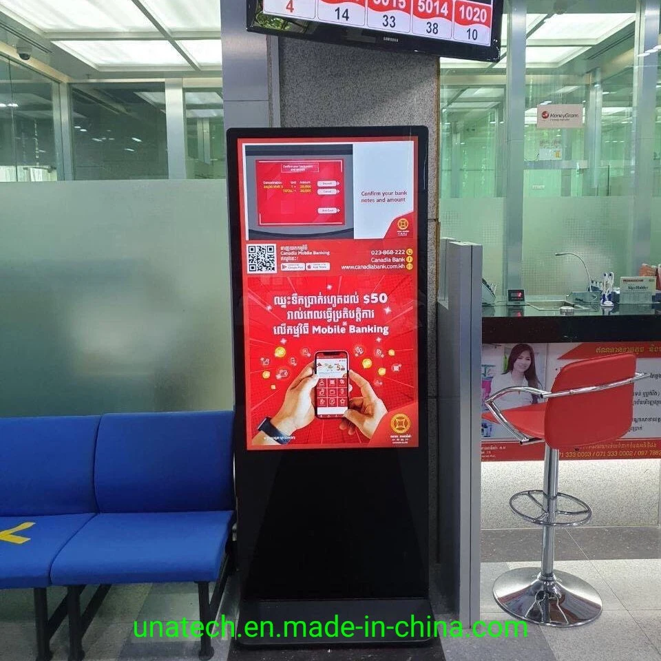 Anúncio de vídeo em ecrã HD de publicidade interna de grupo bancário anúncio LCD Leitor digital