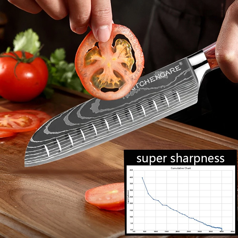 Hip-Home patrón Damasco 7"Santoku cuchillos cuchillo de cocina profesional