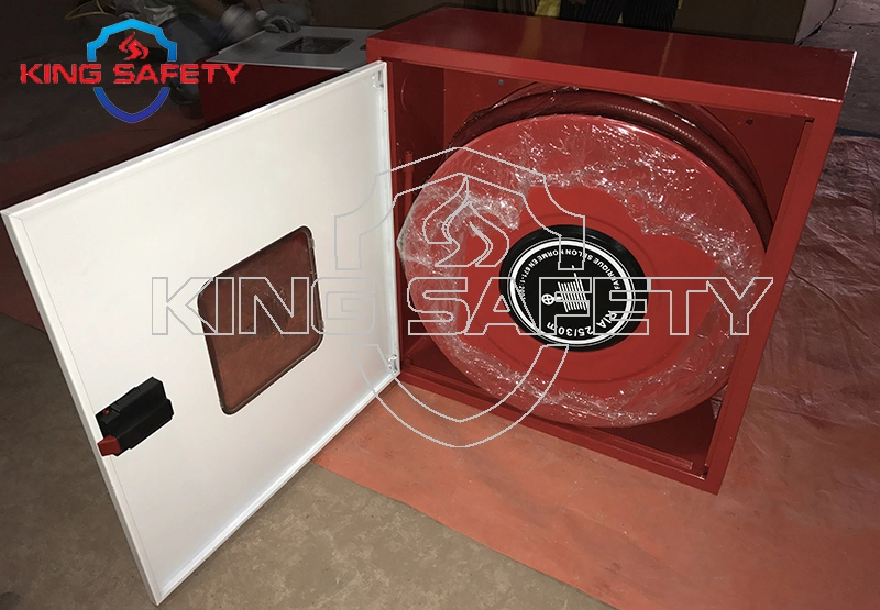 Mild Steel Fire Hose Reel Cabinet with White Color Single Door