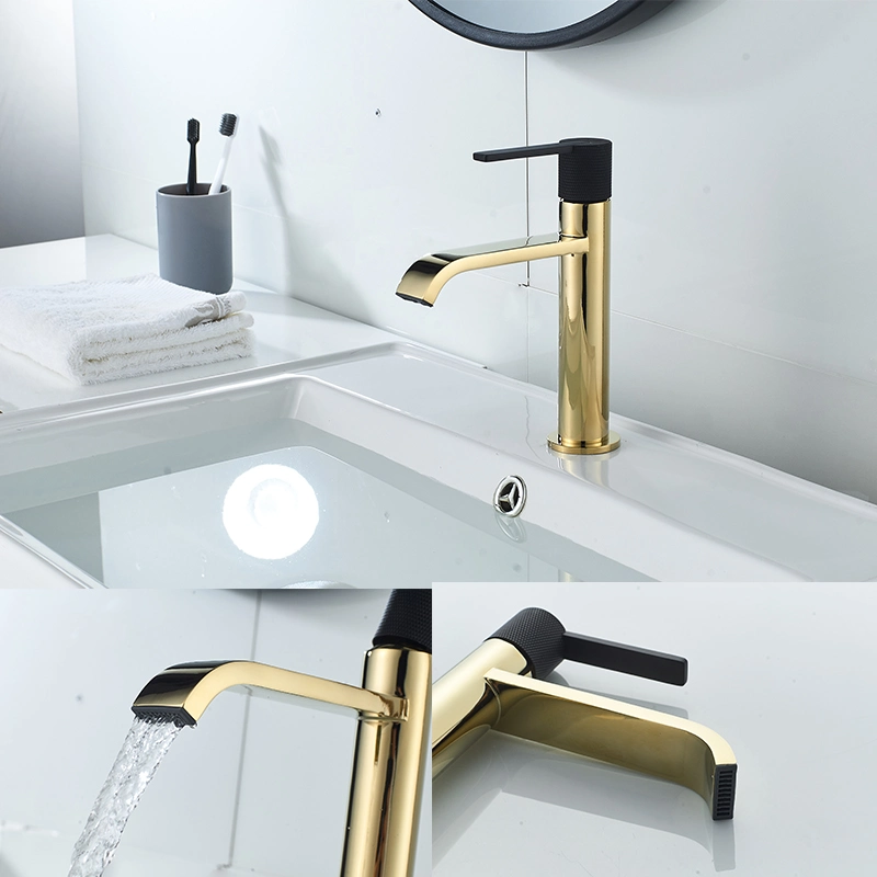 Momali Beliebte Verkauf Brushed Gold Messing Waschbecken Wasserhahn für Badezimmer Duschraum