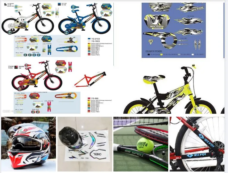 Water Transfer Decal Sports Goods Sticker Baseball Bat Helmet Bike Bicycle Motorcycle Waterslide Decal