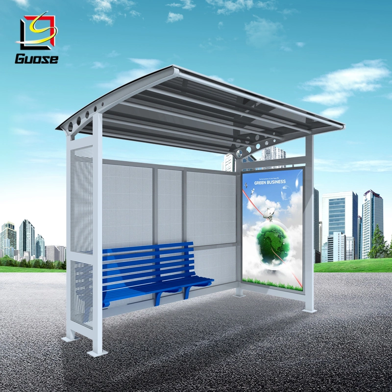 Aluminium Bus Shelter Outdoor Bus Stop Advertisement Light Box