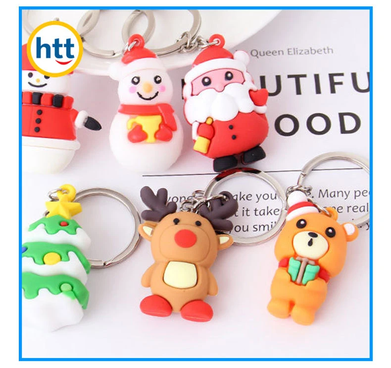 3D Keychain Doll Plastic Toys Christmas Gifts Small Gift PVC Toy Supplier