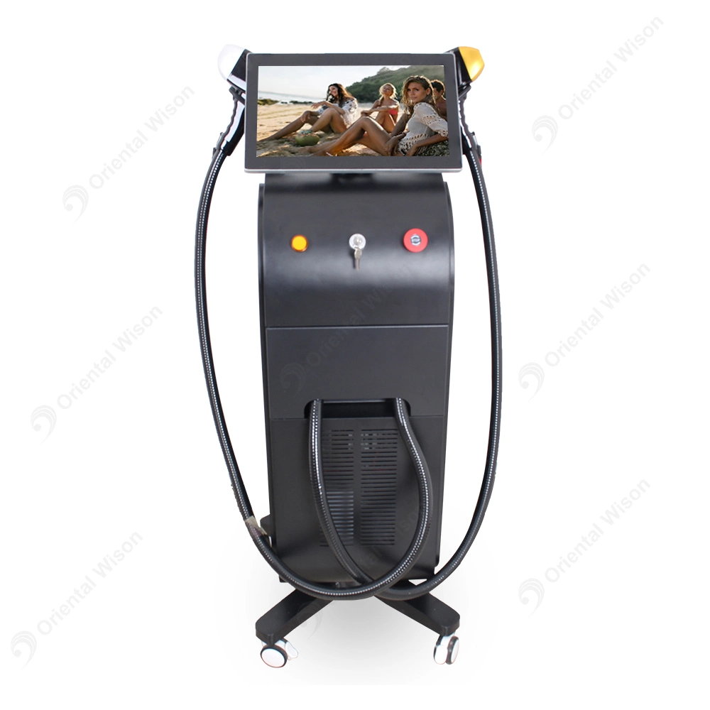 Laser Hair Removal Machine Professional 1200W 1600W Power 3 Wavelength 808 Two Handles Diode Laser Beauty Machine